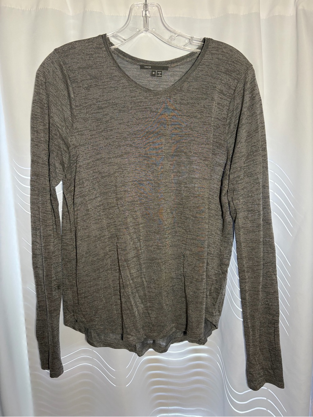 VINCE Gray/Beige Long Sleeve Top size M